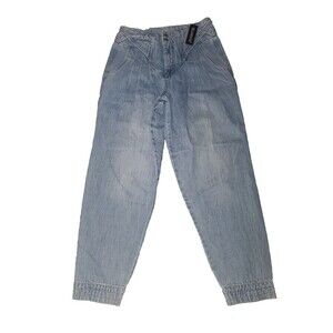 [BLANKNYC] Denim Joggers‎ High Waist Light Wash Cuffed Ankle Size 28